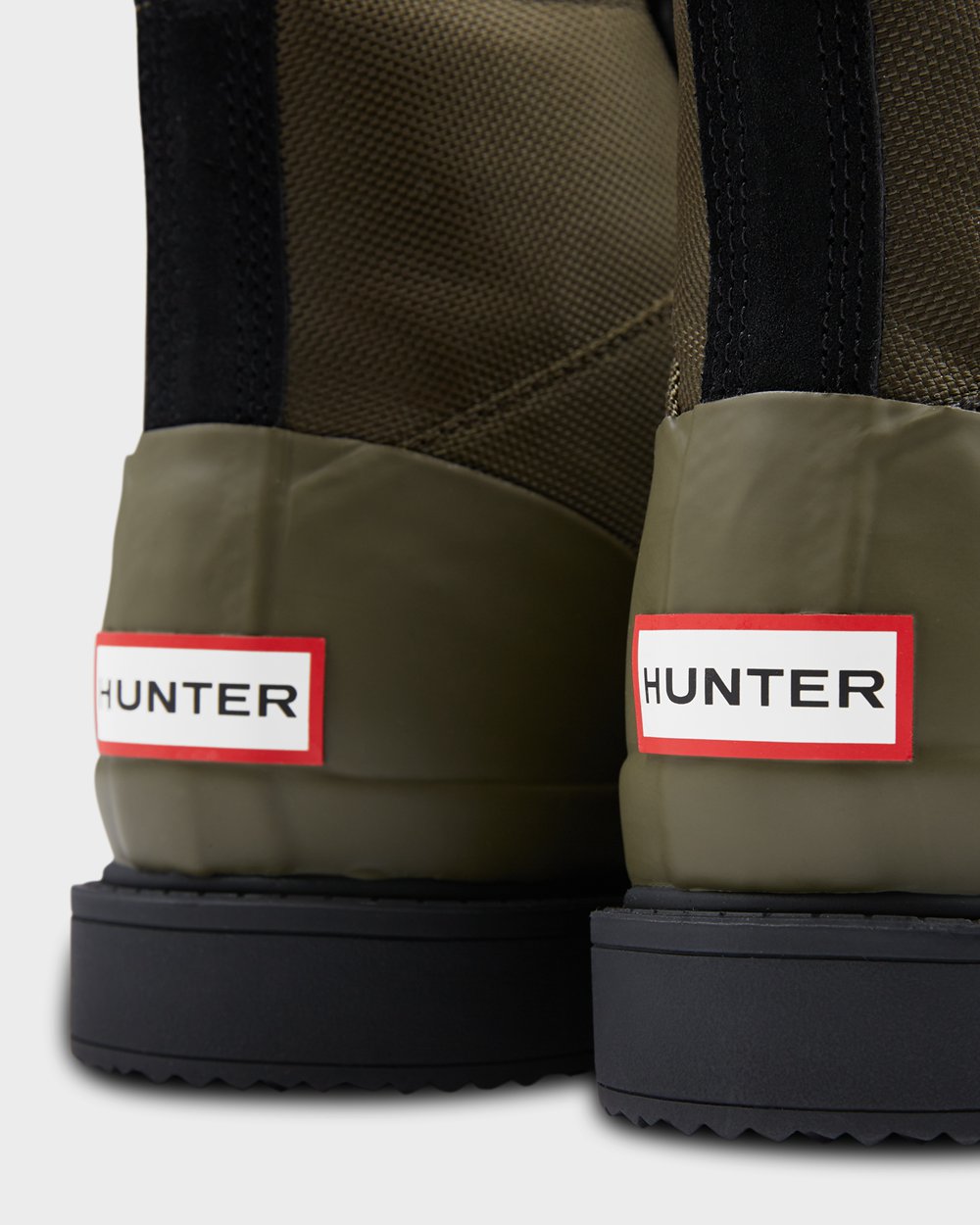 Bottines Hunter Original Insulated Commando Homme Noir/Vert Olive OSCVXZE-20